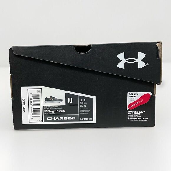 Under Armour Men’s Charged Pursuit 3 Running Shoes sz 10 Gray Athletic Sneakers - Picture 7 of 8